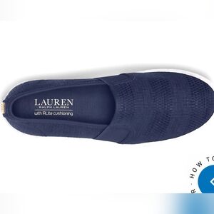 Lauren Ralph Lauren Navy and Cream Slip-On Loafers Resortwear Athlesure
